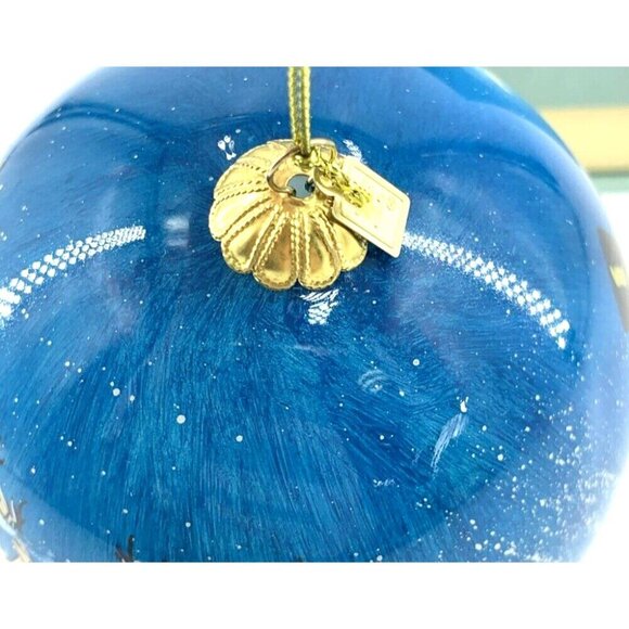 Pier 1 Le Bien Christmas Ornament Glass Snowman Santa 4" Reversed Painted 2019 - Picture 6 of 8